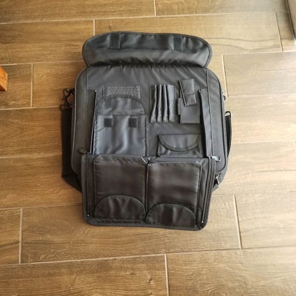 Dell Black Laptop Double-Sided Zipper Carrying Bag w/ Shoulder Strap 17x14x3
